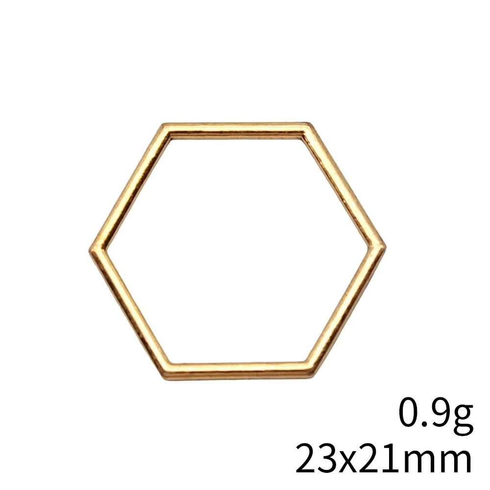 20pcs 20x20mm 2 Colors Antique Silver Color Antique Gold Color Hexagonal Honeycomb Charms Jewelry Making Accessories