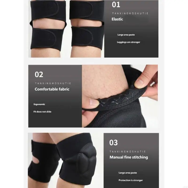 1 Pair Premium Knee Support Sports Knee Brace Sponge Texture Great for Football Basketball Cycling and Outdoor Activity JOME