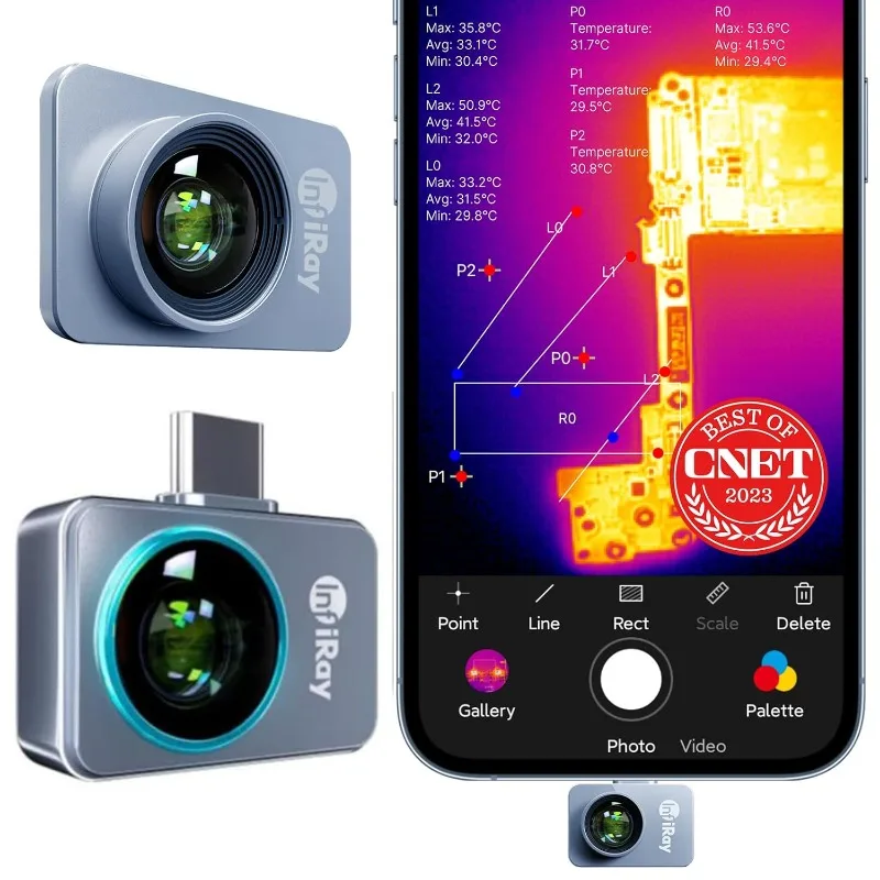 Thermal Imaging Camera – Android Type-C, InfiRay P2 Pro with Magnetic Macro Lens, 9g All-Metal Housing, 25Hz