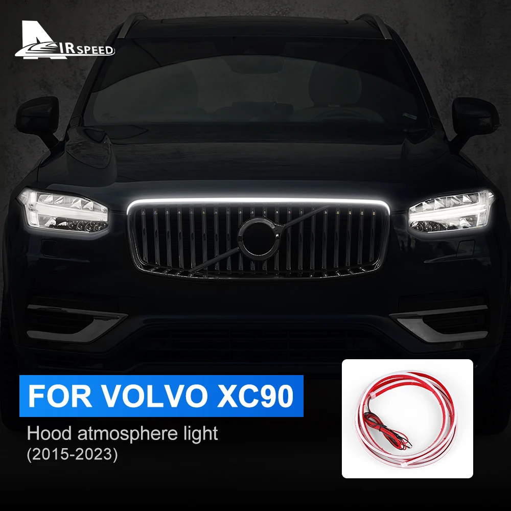 For Volvo XC90 2015 2016 2017 2018 2019 2020 2021 2022 2023 Car Hood Lights Strip Ambient Daytime Running Lamp Trim Accessories