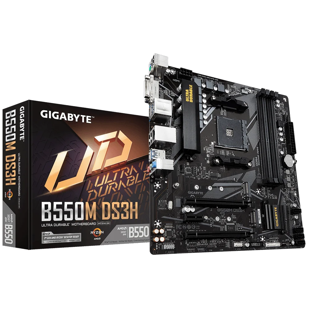 GIGABYTE New B550M DS3H Micro-ATX AMD B550 DDR4 4733(O.C.)MHz M.2 USB 3.2 128G  Double Channel Socket AM4 Motherboard