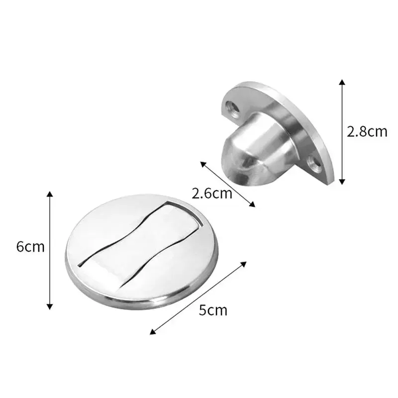 Invisible Magnetic Door Stopper Stainless Steel Punch-free Windproof Mechanical Self-locking Door Stop Door Stopper