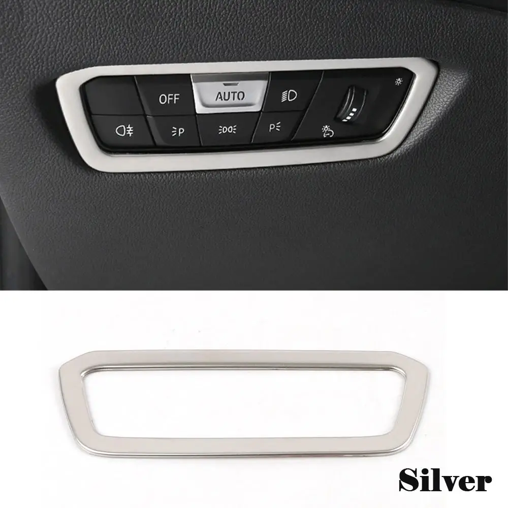 For BMW G20 G28 Car Headlight Inner Switch Buttons Decorative Frame Trim Covers Stainless Steel Interior Trim Auto Accessoriess