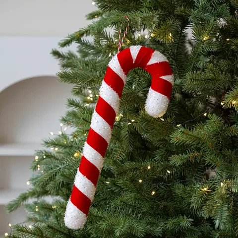Foam Candy Cane Decoration Lightweight Christmas Tree Ornament Red And White Decoration Playful Christmas Pendant For Gift Table