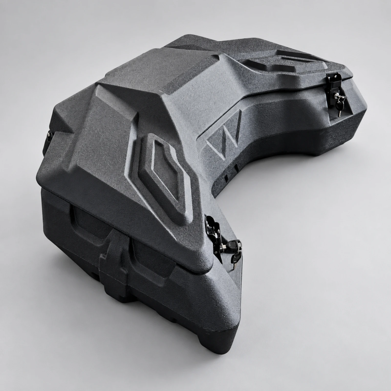 ATV Rear Cargo Box with Hinged Lid Impact-Resistant 140L ATV Rear Storage Box Lockable Portable for Outdoor Riding