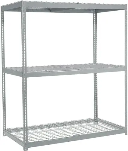 Wide Span Rack With 3 Shelves Wire Deck, 1200 Lb Capacity Per Level, 48