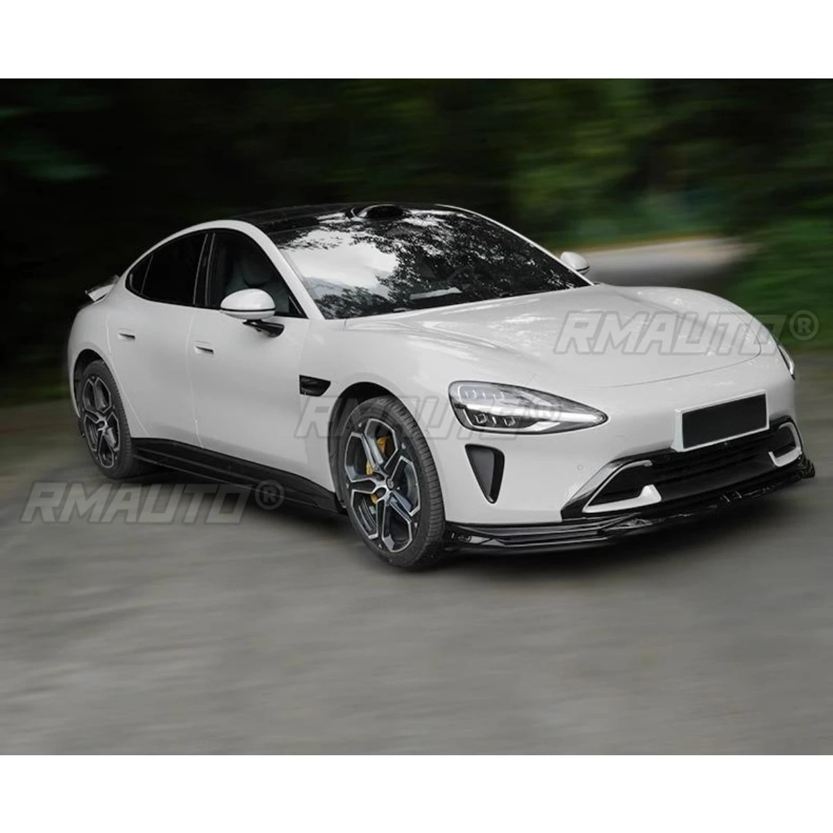 المصد الأمامي للسيارة سبويلر الشفاه الناشر الفاصل الأسود اللامع تعديل جزء لملحقات السيارة Xiaomi Su7