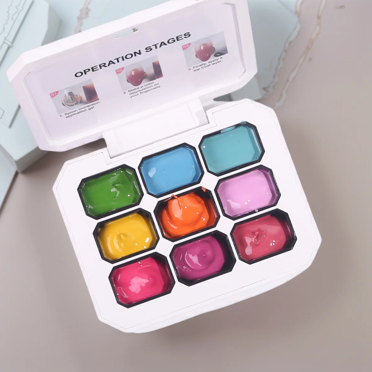 9-kleuren Naakt Roze Schilderen Nagellak Kloppen Lijm Smudge Ingeblikt Hoge Verzadiging Nageltekening Gel Semi-solide Nagellak Lijm