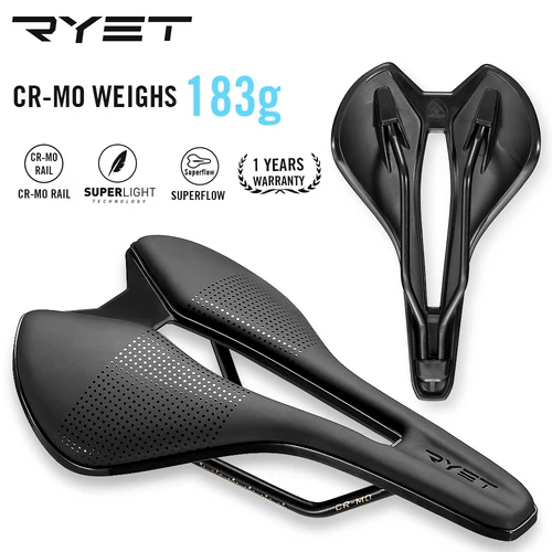 Imagen 2 del producto RYET-sillín de bicicleta de carbono, carriles de carbono ovalados ultraligeros, asientos superflow, cojín para asiento de bicicleta de carretera, piezas de ciclismo