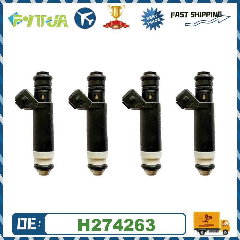

4pcs fuel Injector Nozzle H274263 8200128961 7700274263 For Renault Kangoo Clio Logan Megane Symbol 1.2 1.4 1.6 Auto Accessories