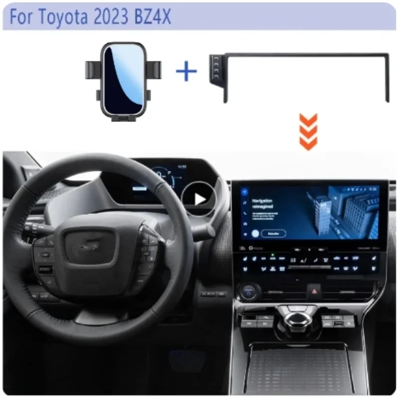 

Car Phone Holder For Toyota BZ4X 2023 Screen Fixed Navigation Bracket Base Charging Mobile Stand Car Accessories