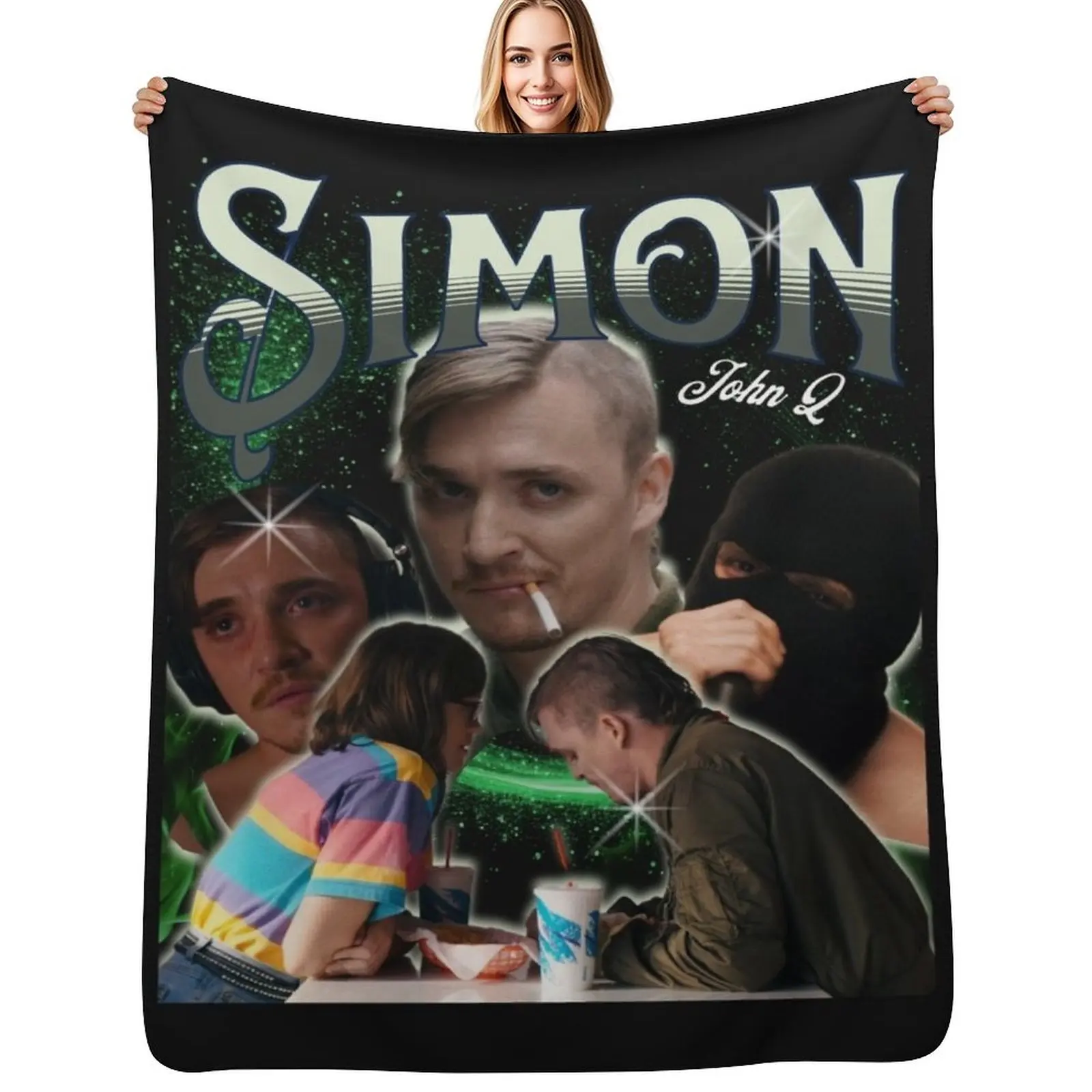 Simon a??Dinner in Americaa?? Retro Tee. Throw Blanket Plaid Hairys Large Soft Loose bed plaid Blankets