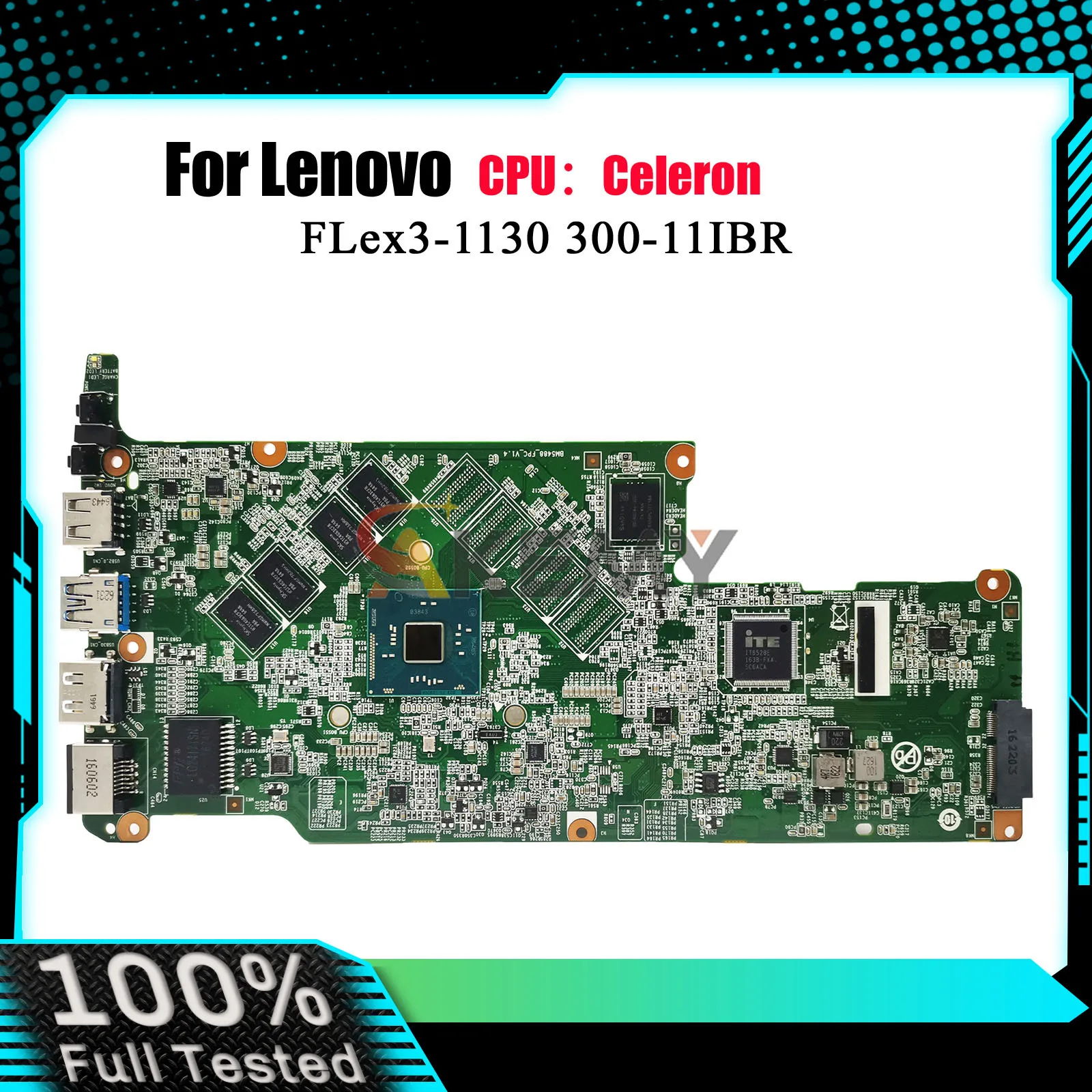 

Материнская плата для ноутбука FLex3-1130 для Lenovo Yoga 300-11IBR 300S-11IBR с процессором N3050 N3060, 2 ГБ ОЗУ, 64 ГБ SSD, 100% полностью протестирована