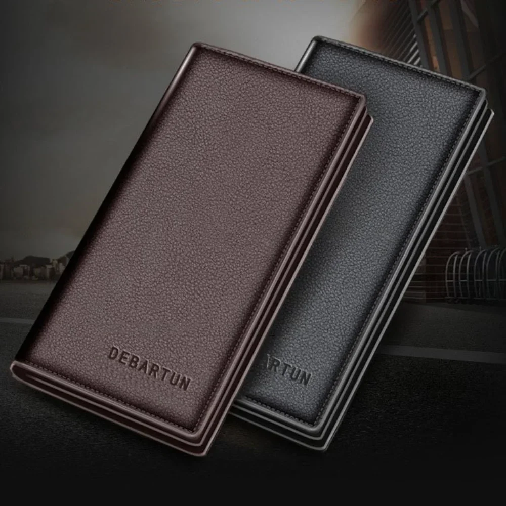 

Slim PU Leather Card Holder for Men Compact Lightweight Wallet with Cash Clip Stylish Travel Essential Gift Accessory 지갑