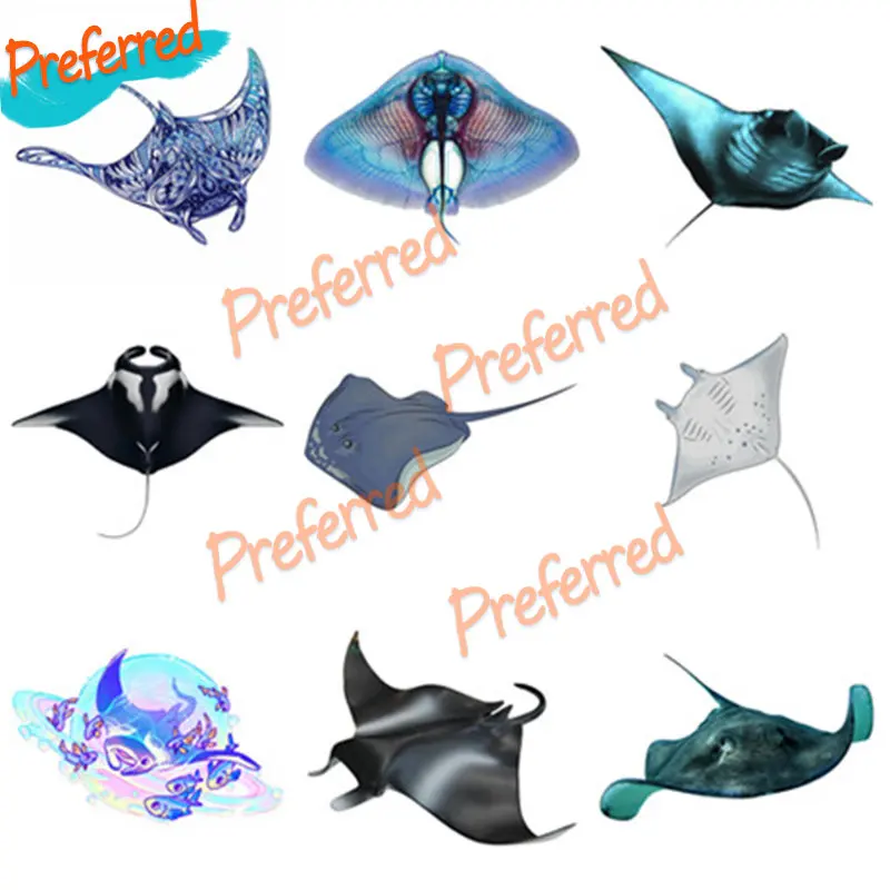 

Funny Car Stickers Manta Ray Decals Waterproof Vintage Pattern Vinyl Auto Parts Motorcycle Helmet Trunk Boat Truck Decals