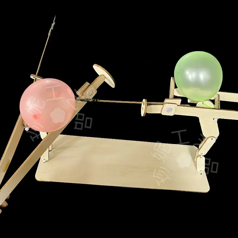 لعبة معركة البالون لـ 2 لاعبين ، رجل خيزران ، مقاتل خشبي برأس قابل للنفخ ، قتال البالون السريع