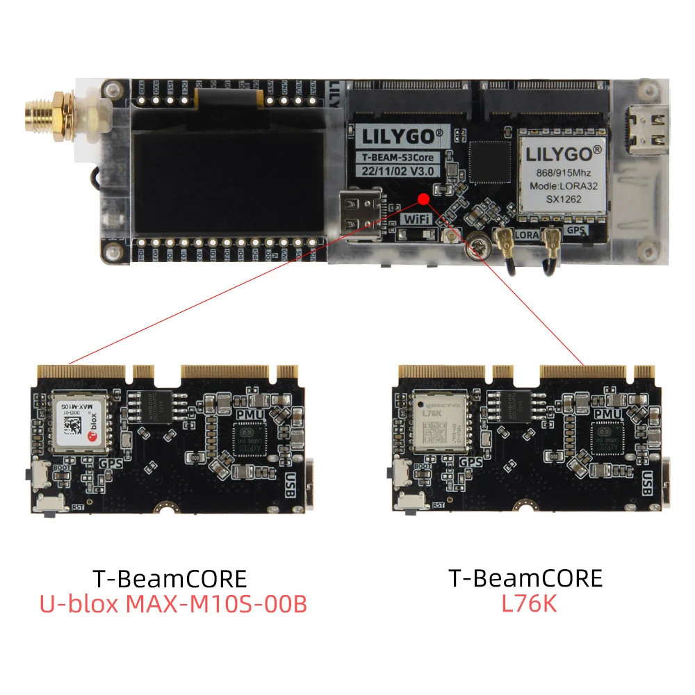 Lilygo® Meshtastic Development Board 433/868/915mhz Gps Wifi T-beam Esp32-s3  Sx1262 Lora Module 1.3 Inch Oled