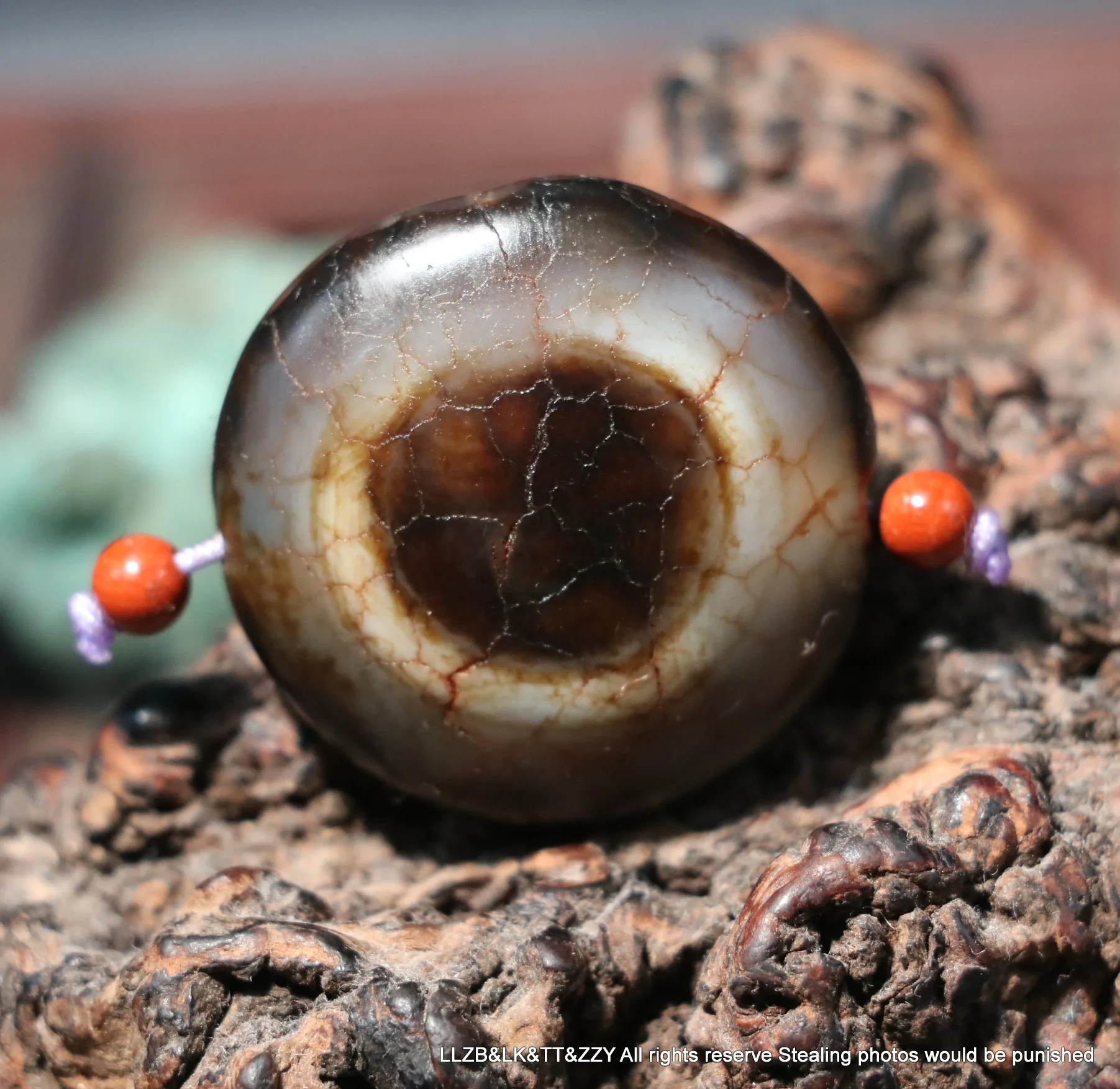 Treasure Power Power Tibetan Old Agate Elegant 1 Eyed Etched Goat Eyed dZi Bead Pendant R Timestown UPD230205x32