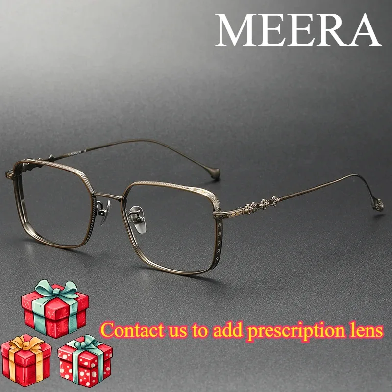 

High-end Ultra-light Brass Eyewear Frame Pure Titanium Optical Glasses Frame Carving Fashion Trend Prescription Reading Glasses