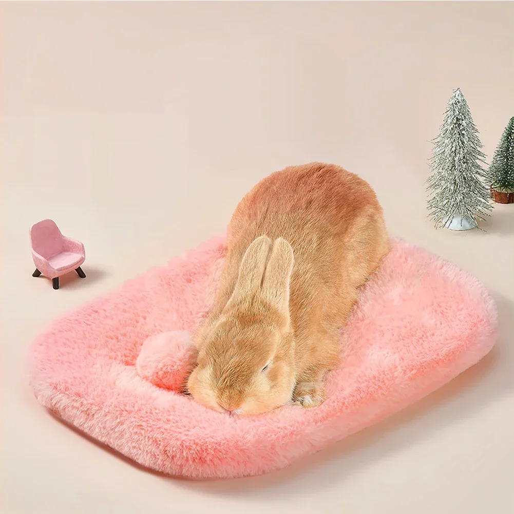 New Hamster Nest Cute Bunn Tail Sleeping Mat Plush Soft Cotton Nest Pad Rabbit Dragon Cat Dutch Pig Bed Warm House Pet Supplies