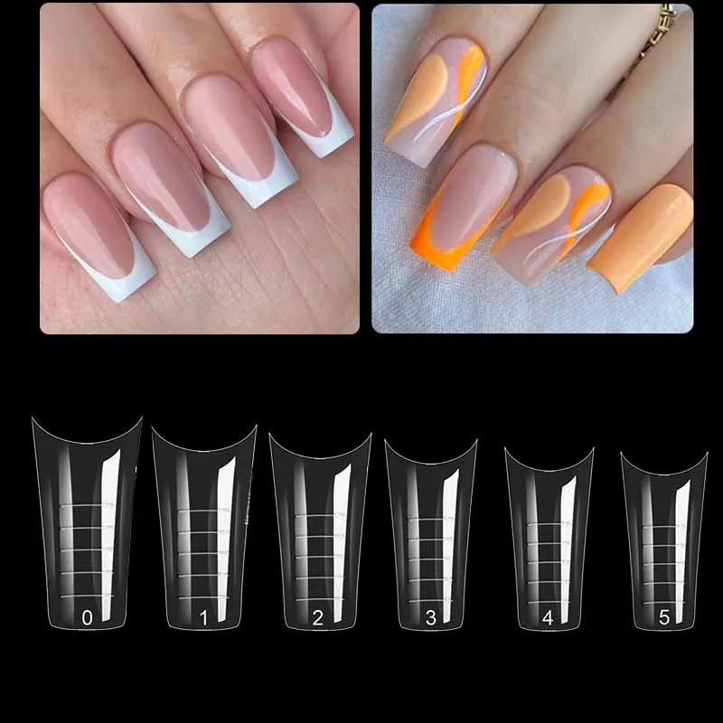 60Pcs Dual Nail Forms Extension Tips Mold Quick Buliding False Nails Short Almond Acrylic Upper Forms Diy Art Manicure Tool