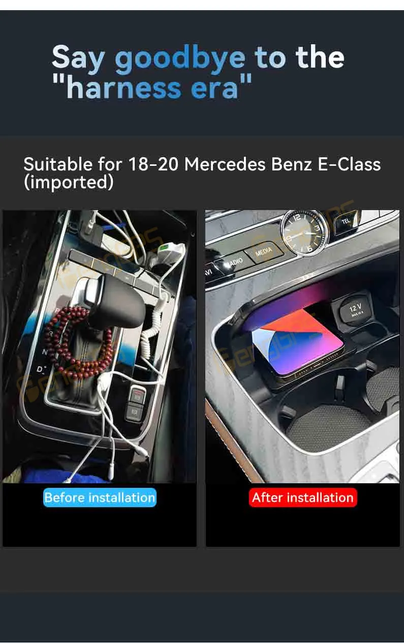 

Car Wireless Charger For Benz 2016-2023 15-20 C-Class/GLC 16-21 15W Mobile Phone Fast Charging Car Wireless Holder Charger Board