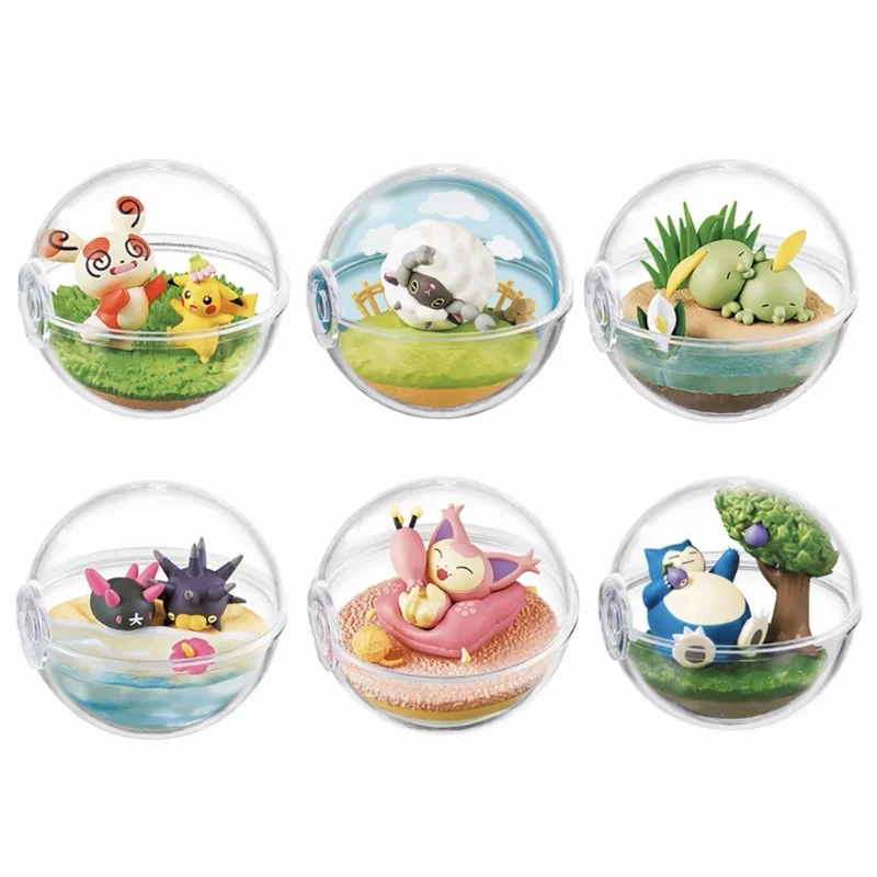 Pokemon Model Happy Hour Poke Ball Series Pikachu Skitty Wooloo Snorlax Gulpin Figure Kawaii Birthday Gift Children's Toys