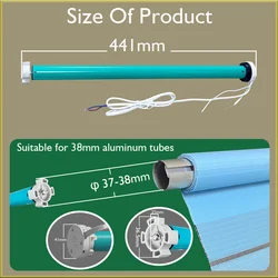 LifeLibero Tuya Wifi Motor Roller Blinds 38mm Tubular Smart Curtains Tube Motorized Electric Motor Built In Rf Receiver For Alex