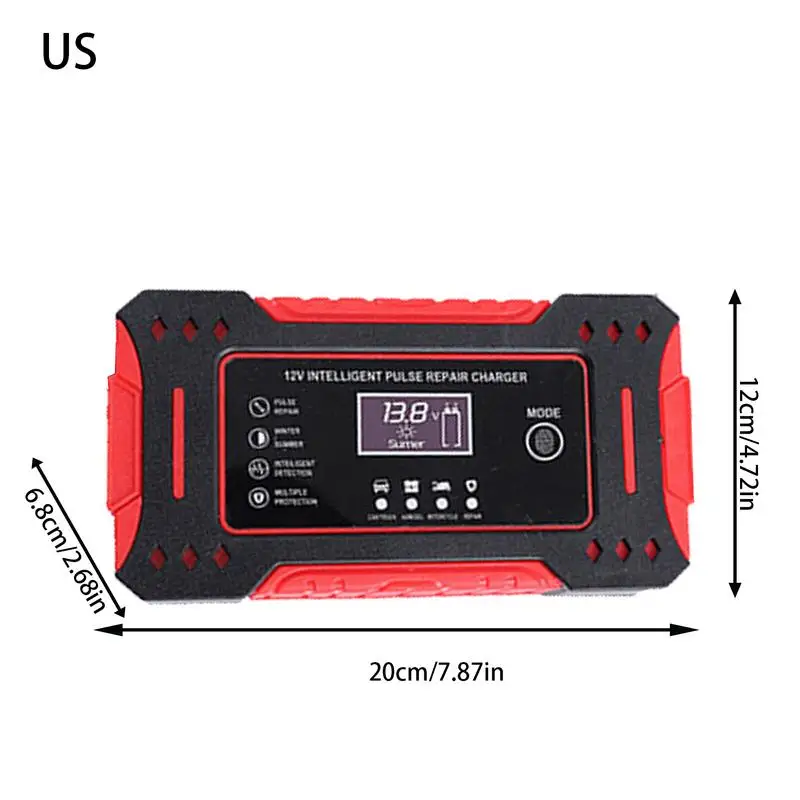 Automotive Battery Charger Portable 12V 6A Automobile Battery Charger Battery Desulfator Maintainer Trickle Charger Electric Car