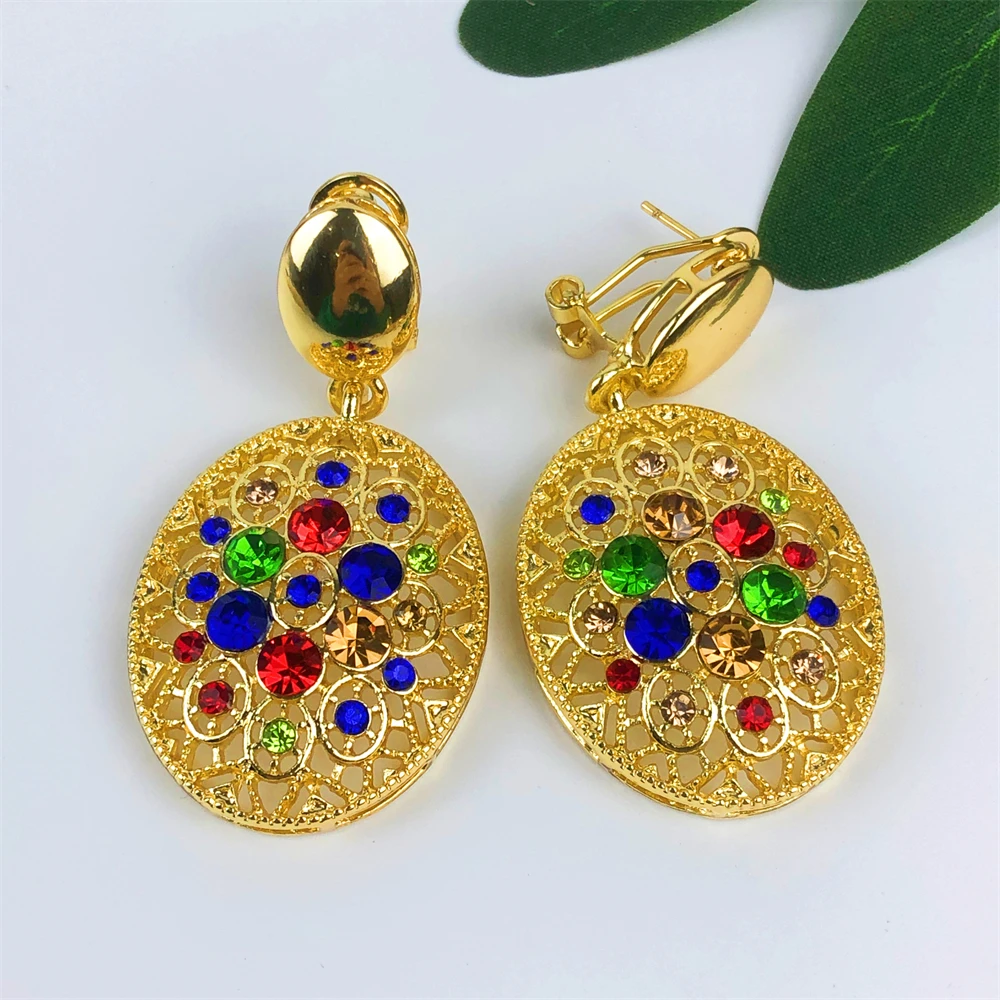 TITI أحدث مجموعة مجوهرات للنساء قلادة أقراط خاتم سوار تصميم فاخر 4 قطعة مجموعة مجوهرات الحفلات #3