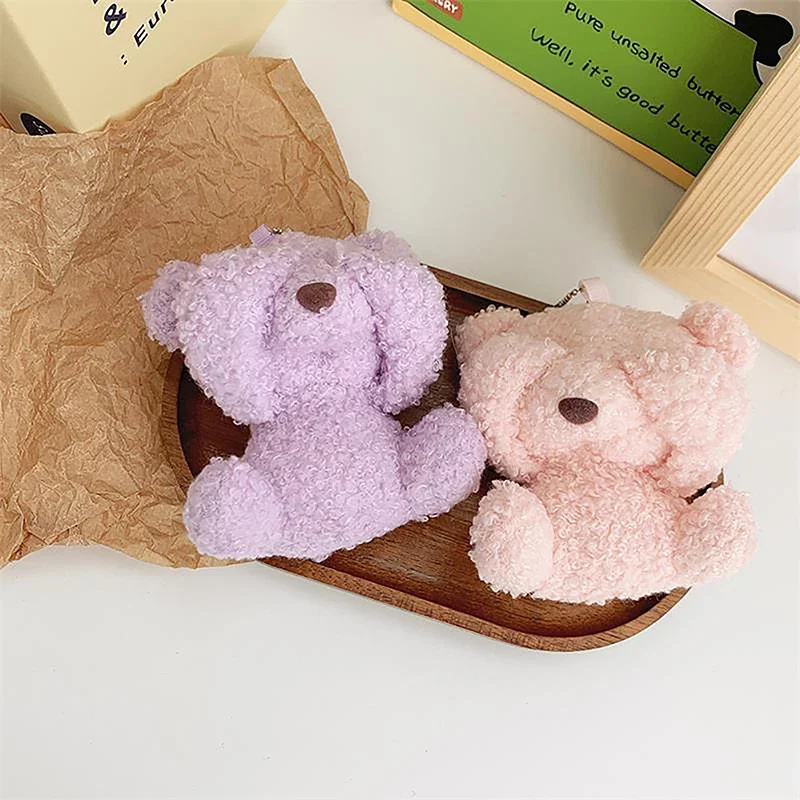 Cartoon Covering Face Shy Bear Doll Keychain Pendant Plush Bear Doll Toy Cute Stuffed Bag Charms Decorations Couple Pendant Gift