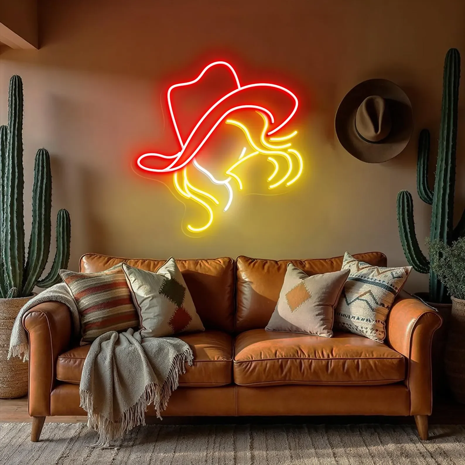 

Cowgirl Neon Sign Western Aesthetic Neon Cowboy Hat Wall Art Country Room Decor Bar Sign Personalized Gift for Her Ranch Style