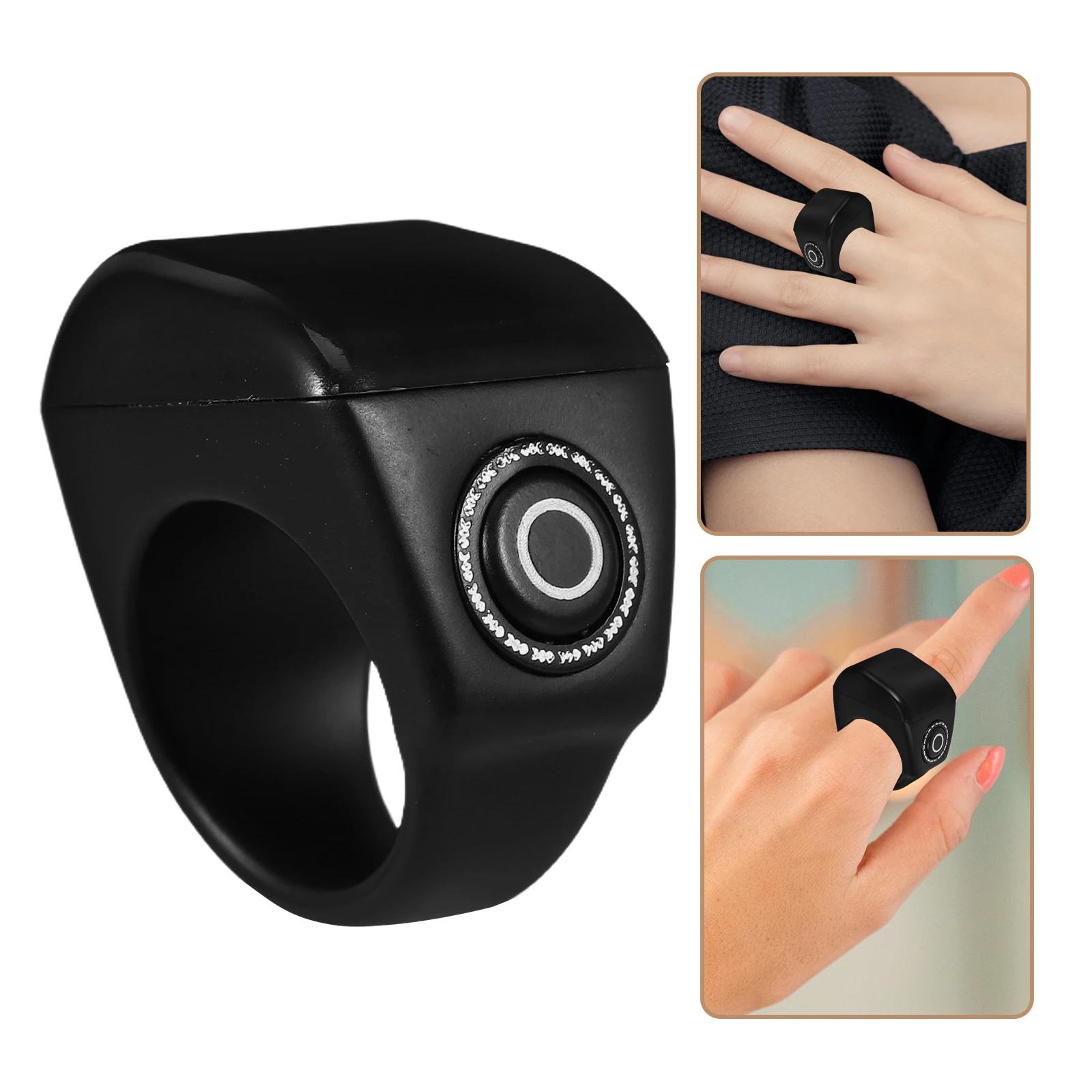 Smart Counting Ring Waterproof Tracker Rechargeable Counter for Women Black Step Handheld Electronic Digital Clicker