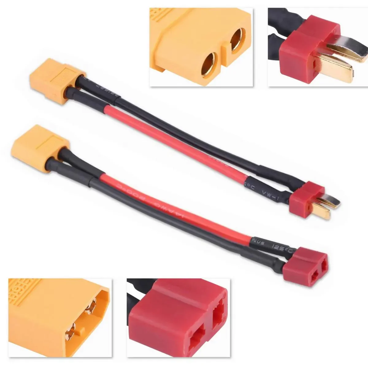 

Переходник XT60 к Deans T-Plug «папа-мама» Т-разъем к кабелю «мама» XT60 100 мм для Lipo батареи 14AWG RC Запчасти