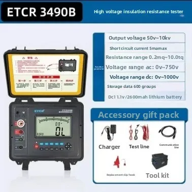 Stable Insulation Resistance Tester ETCR3500B Digital Megohmmeter ETCR3480A/5000V High Voltage 10KV Insulation Resistance00