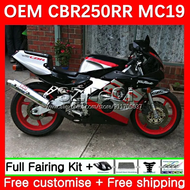 Injection Body For HONDA CBR250RR MC19 CBR250 Black red 26No.52 CBR 250 RR CC 250RR 88 89 CBR 250CC 1988 1989 + Decal Fairing