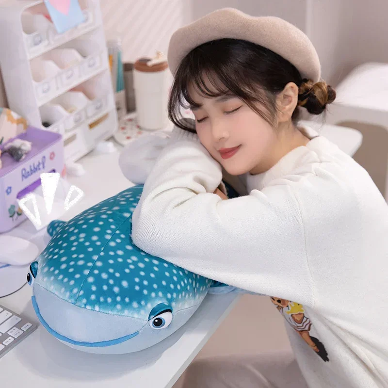 75cm Cartoon Blue Shark White Whale Plushies Doll Simulation Sea Animals Long Fish Pillow Soft Stuffed Toys for Kids Gifts Decor