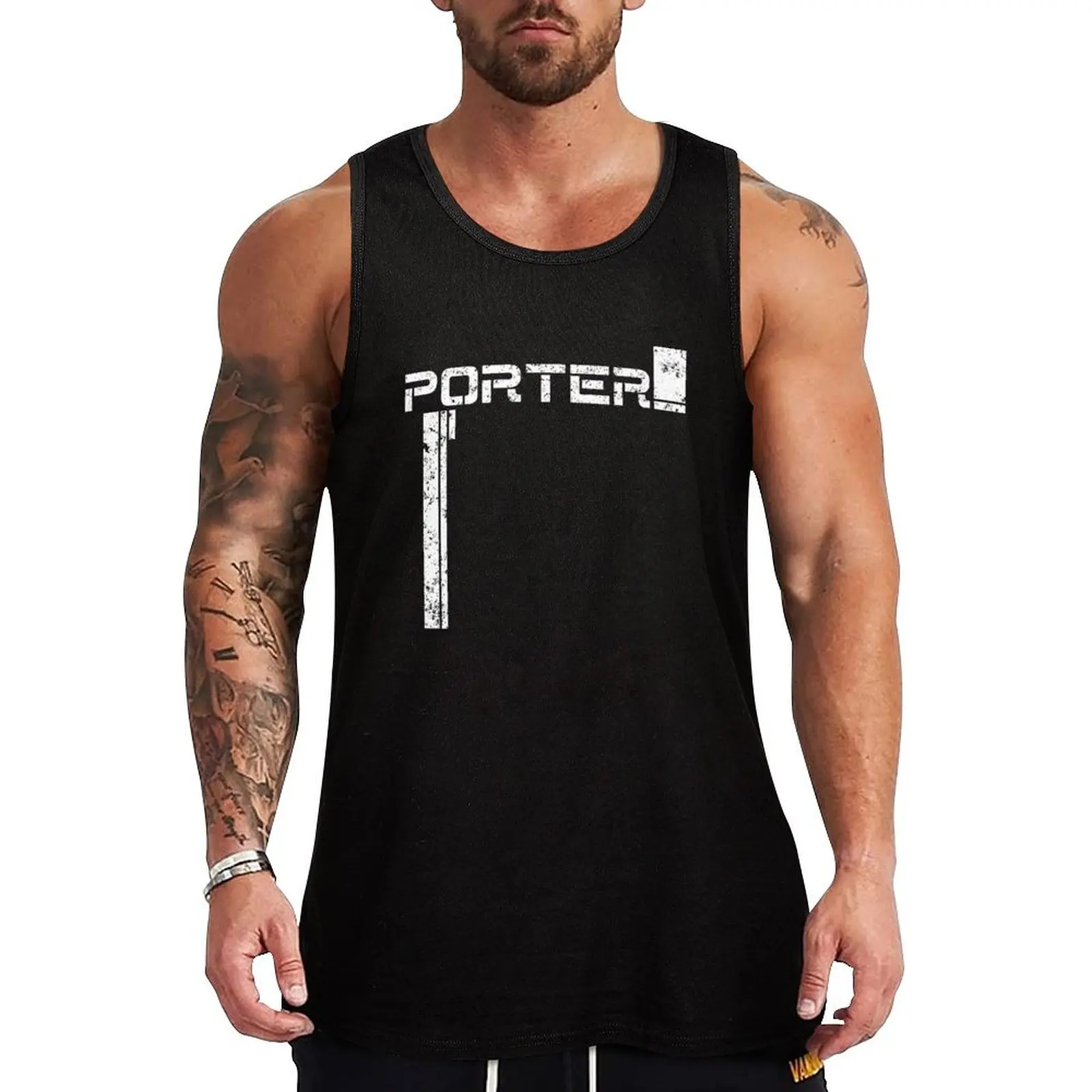 

Death Stranding Porter Logo Tank Top Men's sleeveless gym shirts t-shirt for man