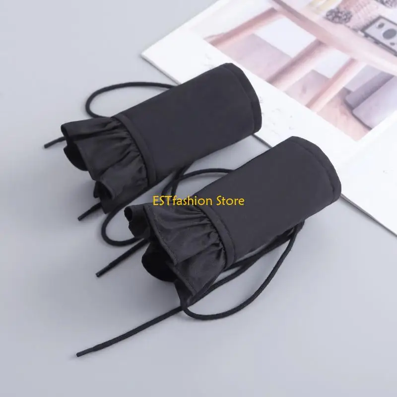 Y5GC Ruffle Design Lengan dekoratif Kerah palsu Aksesori Knecpiece Pakaian Lengan Elegan Untuk Wanita Harian Gunakan Acara