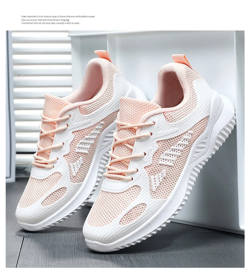 2025 spring new casual breathable running shoes soft sole Korean version of the trend of single shoes wear