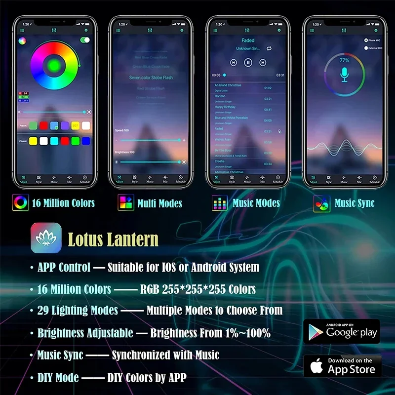 سيارة الداخلية LED قطاع أضواء مرنة EL سلك RGB النيون الإضاءة المحيطة App التحكم 12 فولت مصباح للزينة لجو السيارات