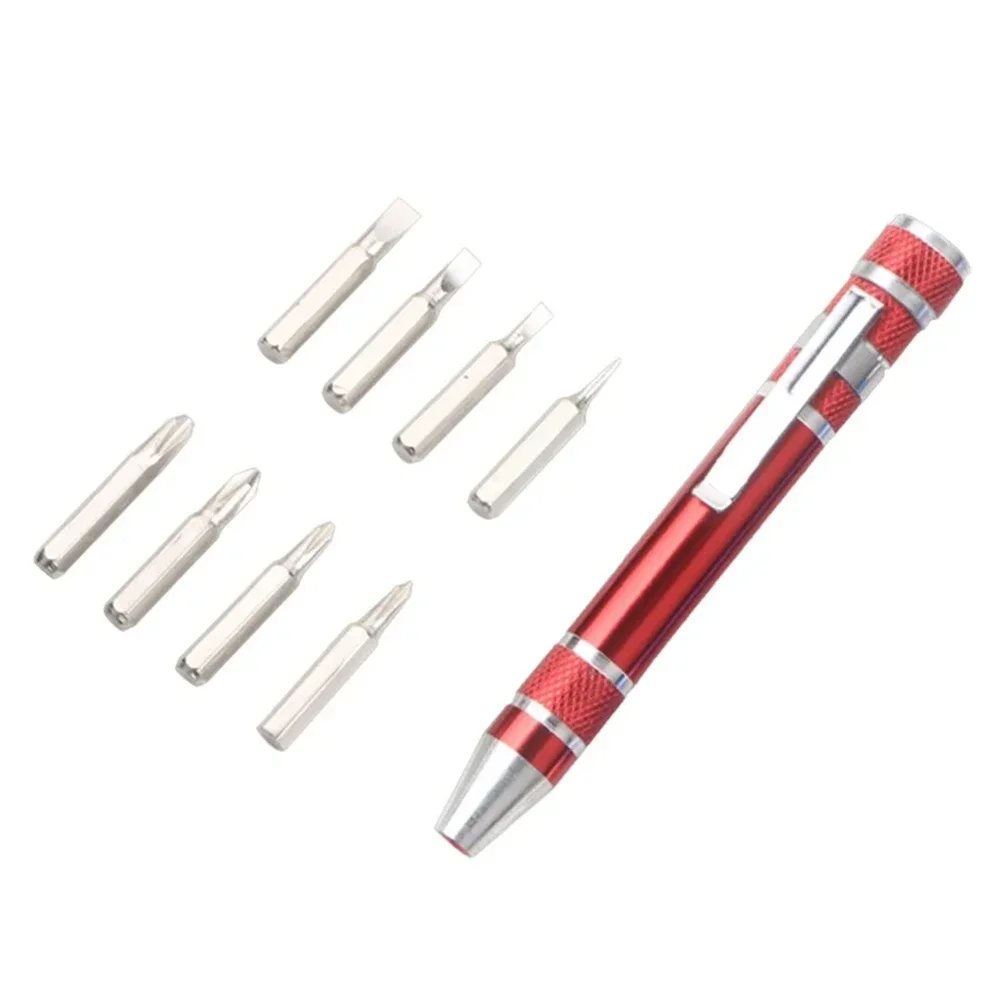 8 In 1 Pocket Precision Mini Screwdriver Pen Mobile Phone Repair Hand Tool Kit Portable Screwdriver Set Bit Magnetic Screwdriver
