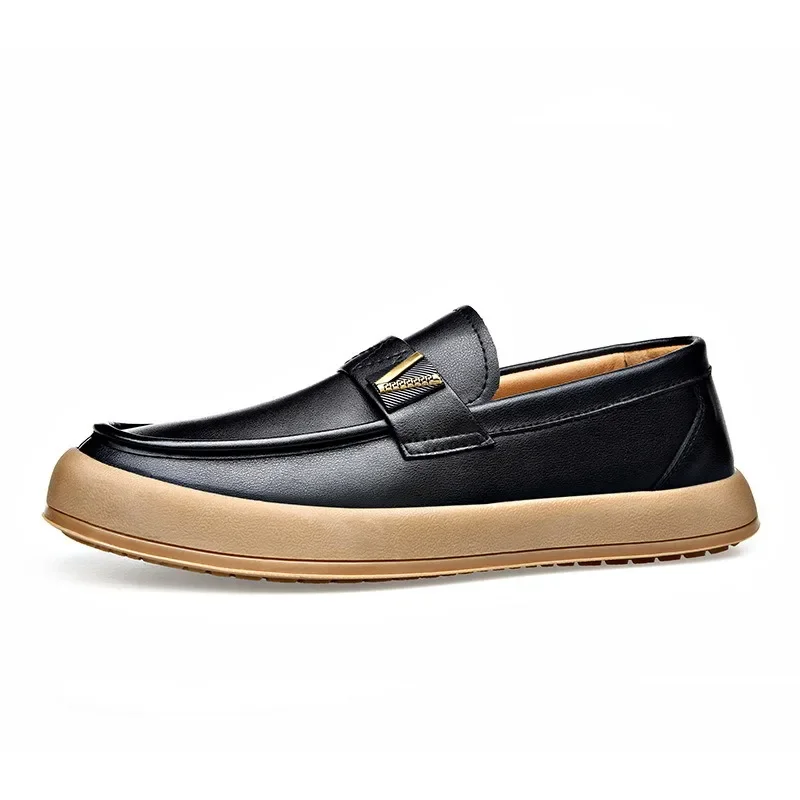 Chaussures basses en cuir coordonnantes pour hommes, chaussures de planche à semelle optique, mocassins masculins légers à enfiler, chaussures décontractées pour hommes, designer, printemps, automne, nouveau