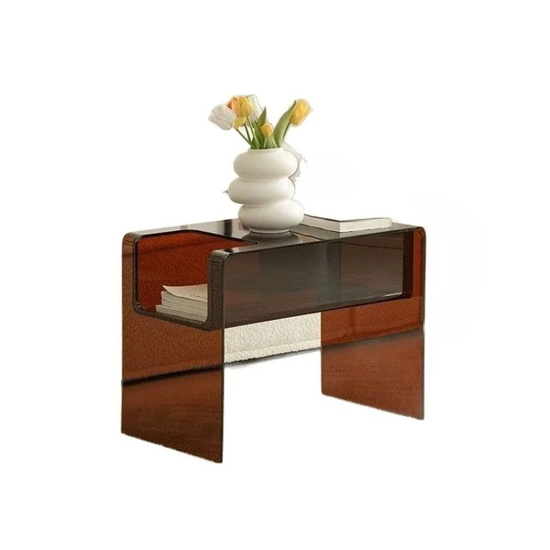 Acrylic bedside table, removable sofa side table, living room side cabinet