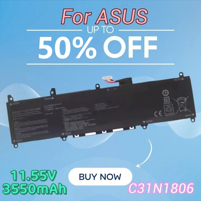 

Аккумуляторы для ноутбуков C31N1806 11,55 В, 3550 мАч для ASUS ADOL13F/U S330F S330U K/I330F
