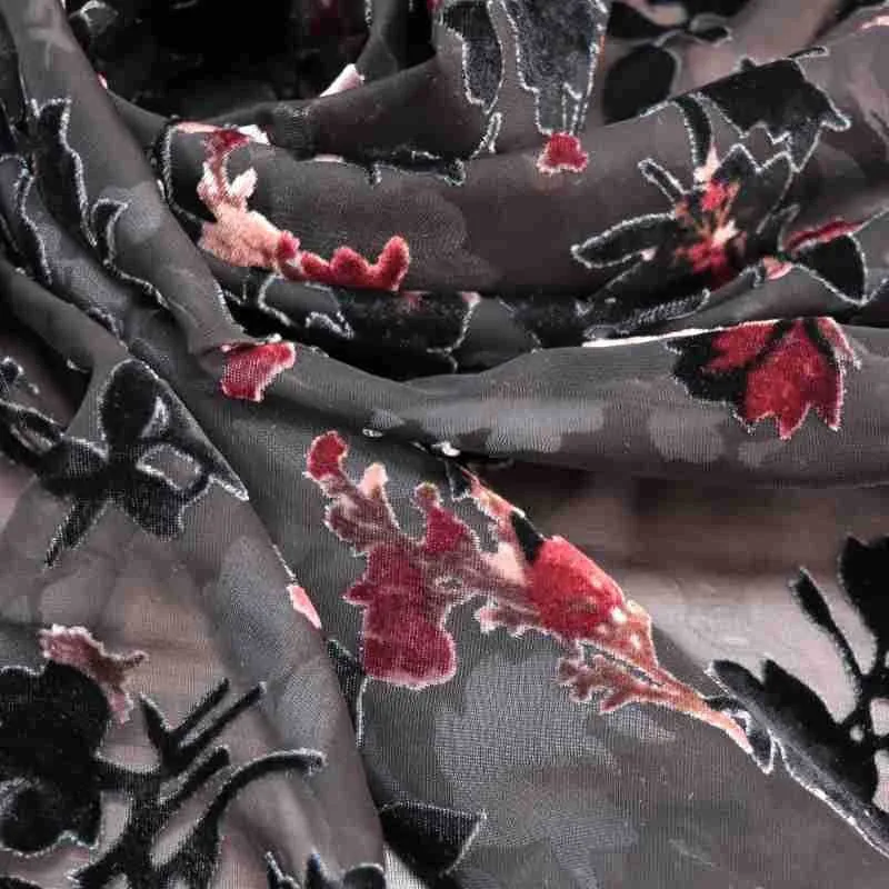 

Woven velvet embroidered brocade viscose printed mottled and burned fabric nightgown dress cheongsam