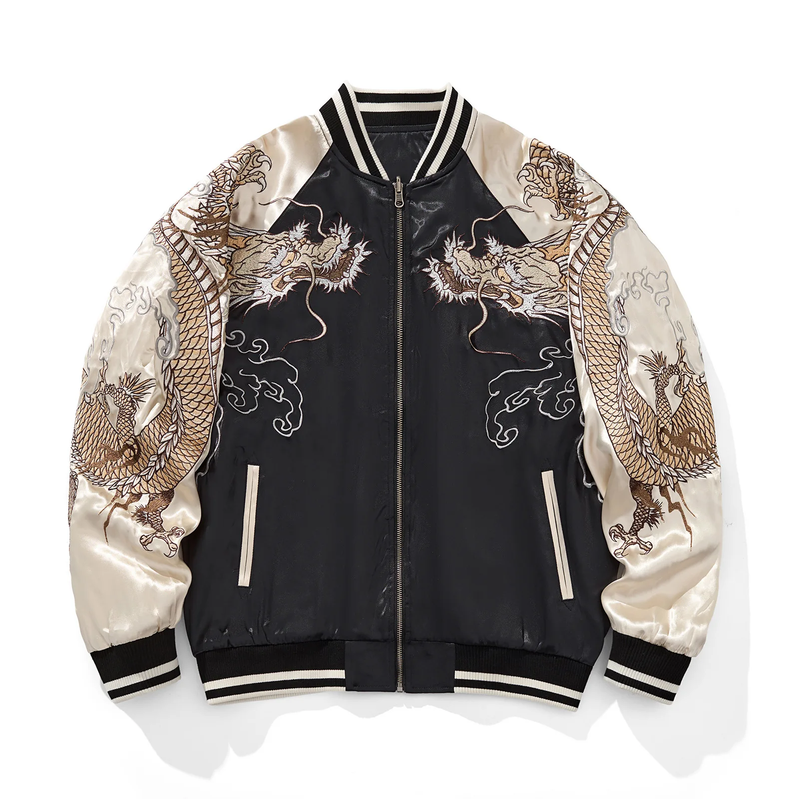 Men's Tiger Embroidered Baseball Jacket 2026 Spring Autumn Streetwear Japanese Sukajan Souvenir Jackets Unisex Varsity Coats