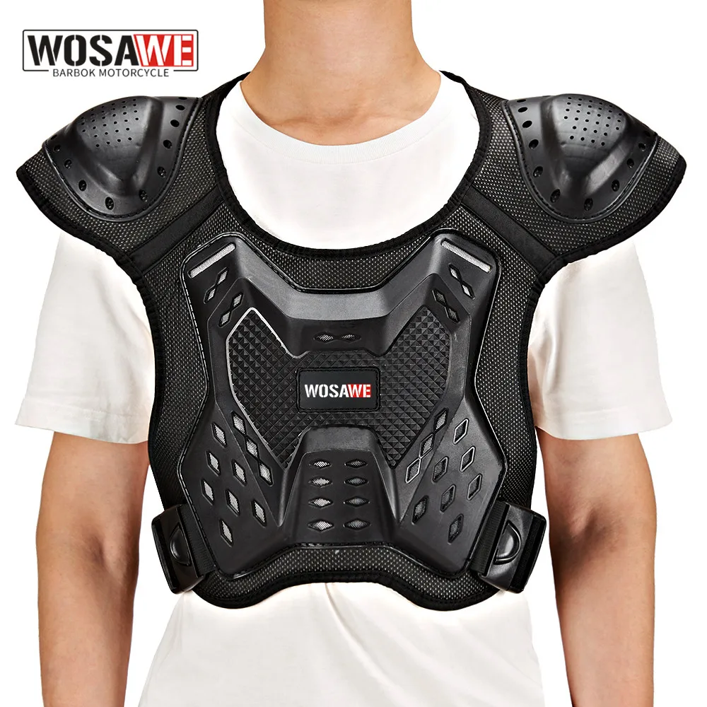 WOSAWE Unisex Motorcycle Armor Jacket Motocross Armor Vest Chest Shoulder Hand Joint Protection Spine Chest Gear