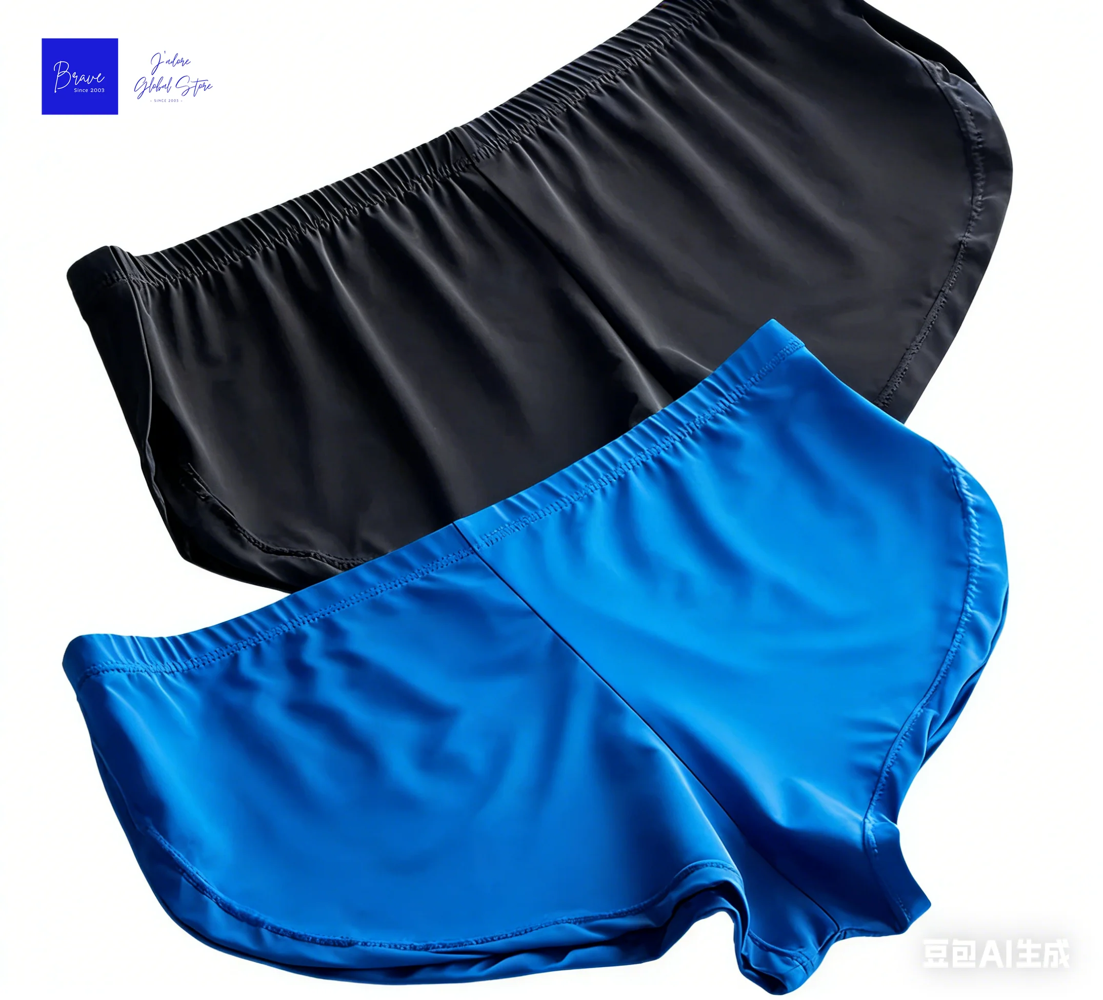 Celana Pendek Pria Bahan Sutra Es Model Arrow dengan Belahan Samping, Cepat Kering, Bernapas, untuk Olahraga dan Santai, Model Low-Rise, Celana Dalam Lari, Boxer Shorts
