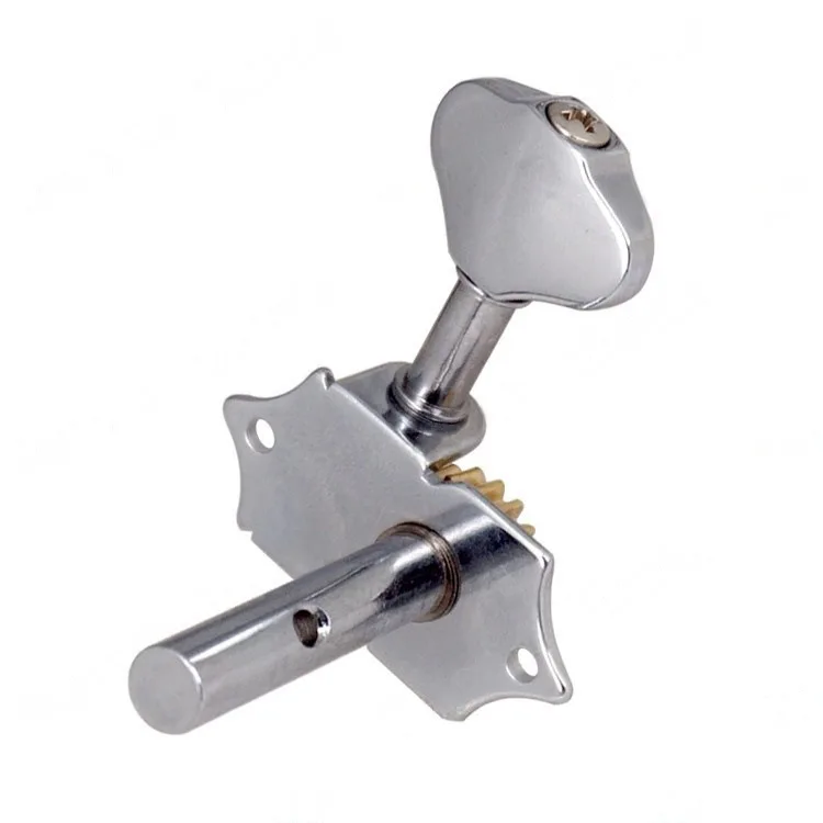1:18 Open-top Wooden Folk Classical Guitar Tuning Pegs, Tuning Pegs, Twisting Pegs, and String-threading Device, Silver